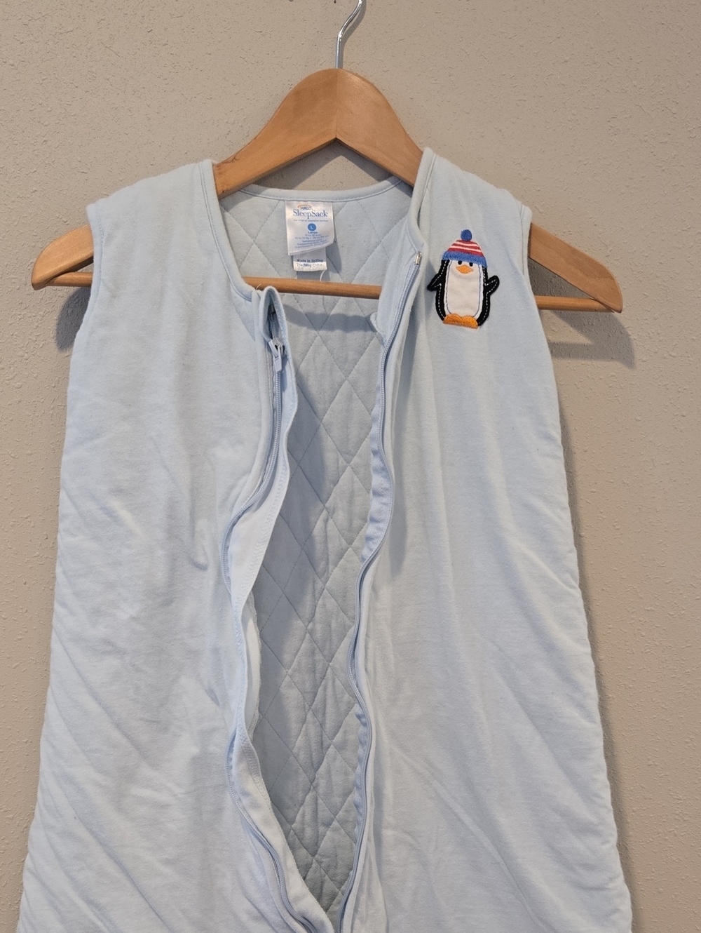 Halo Light Blue SleepSack with Subtle Logo Accent
